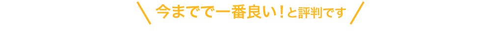 \今までで一番良い！と評判です/